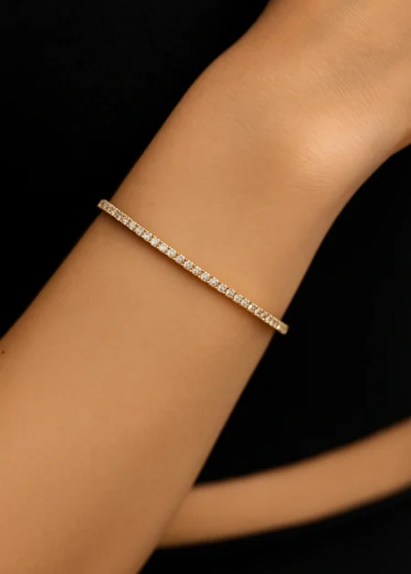 Elegant gold and diamond tennis bracelet USA | Gold & Diamond Jewelry Online by Vraj USA