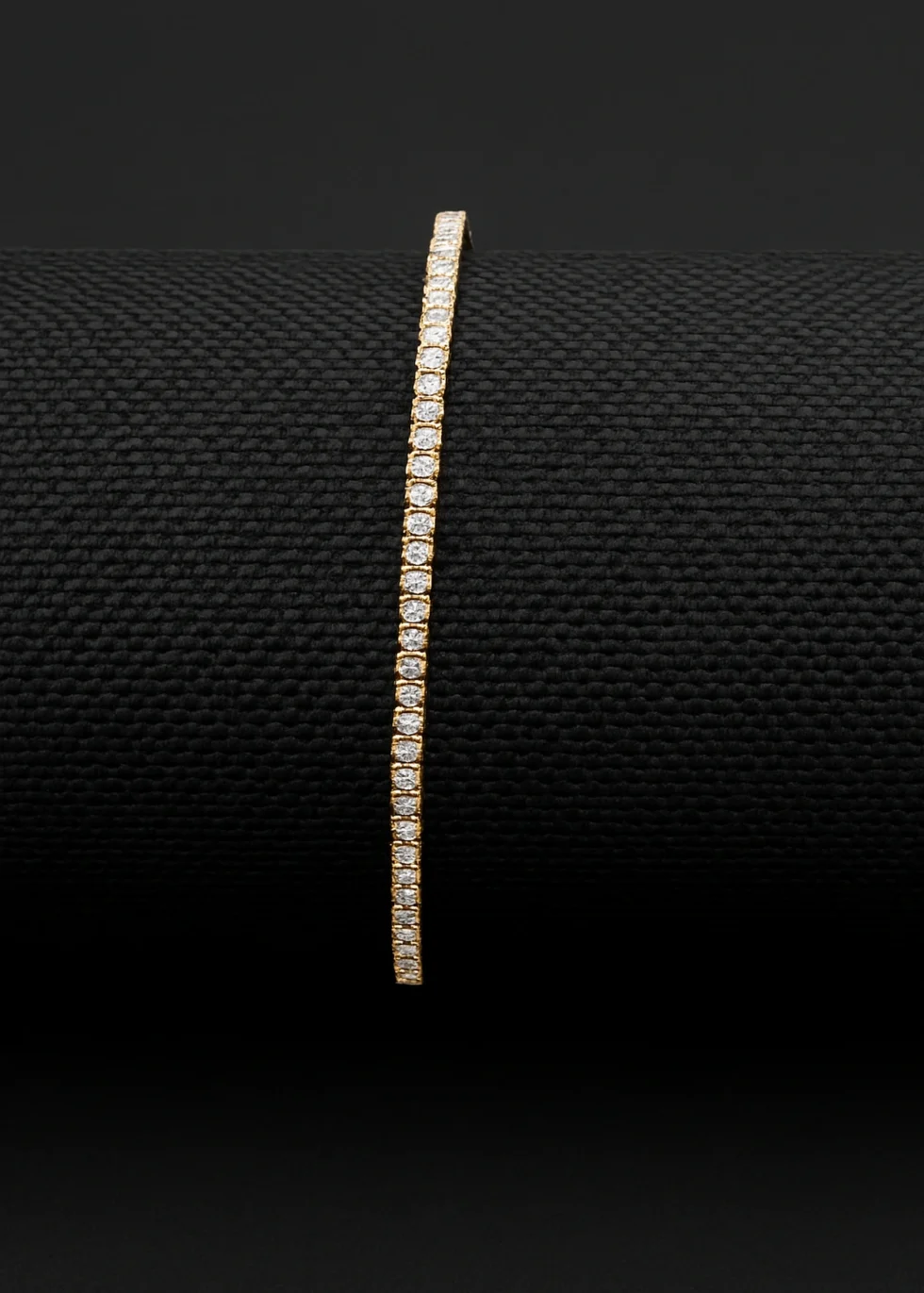 14k yellow gold diamond bangle with 0.55 carat flexible design