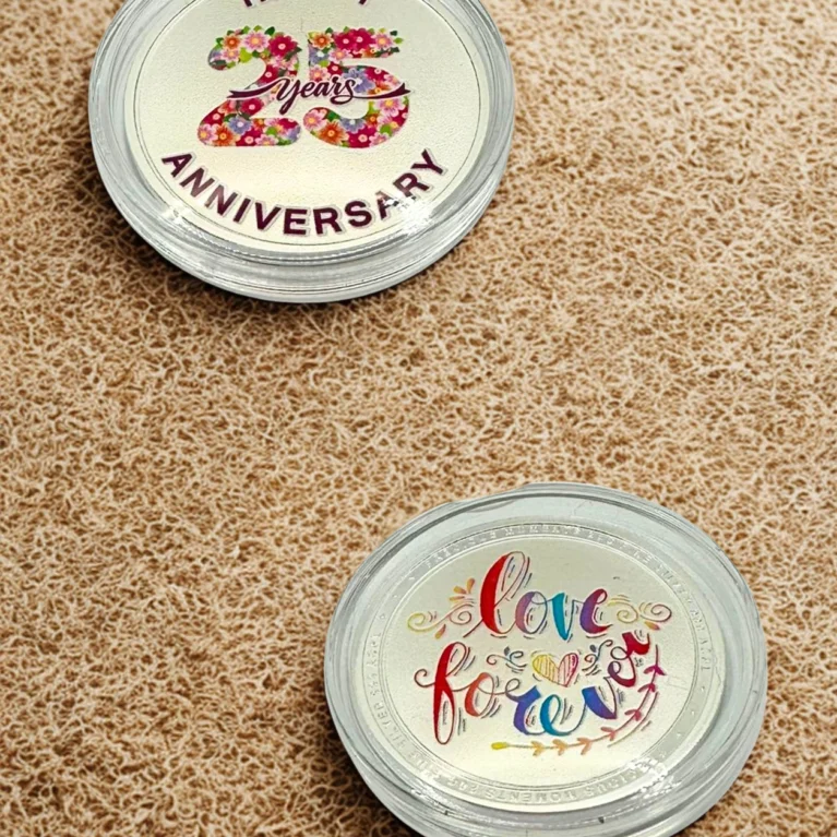 25th anniversary silver coin 20g with Love Forever design