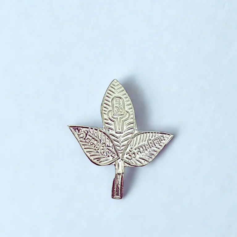 pure silver bilpatra leaf handcrafted design for shiv puja
