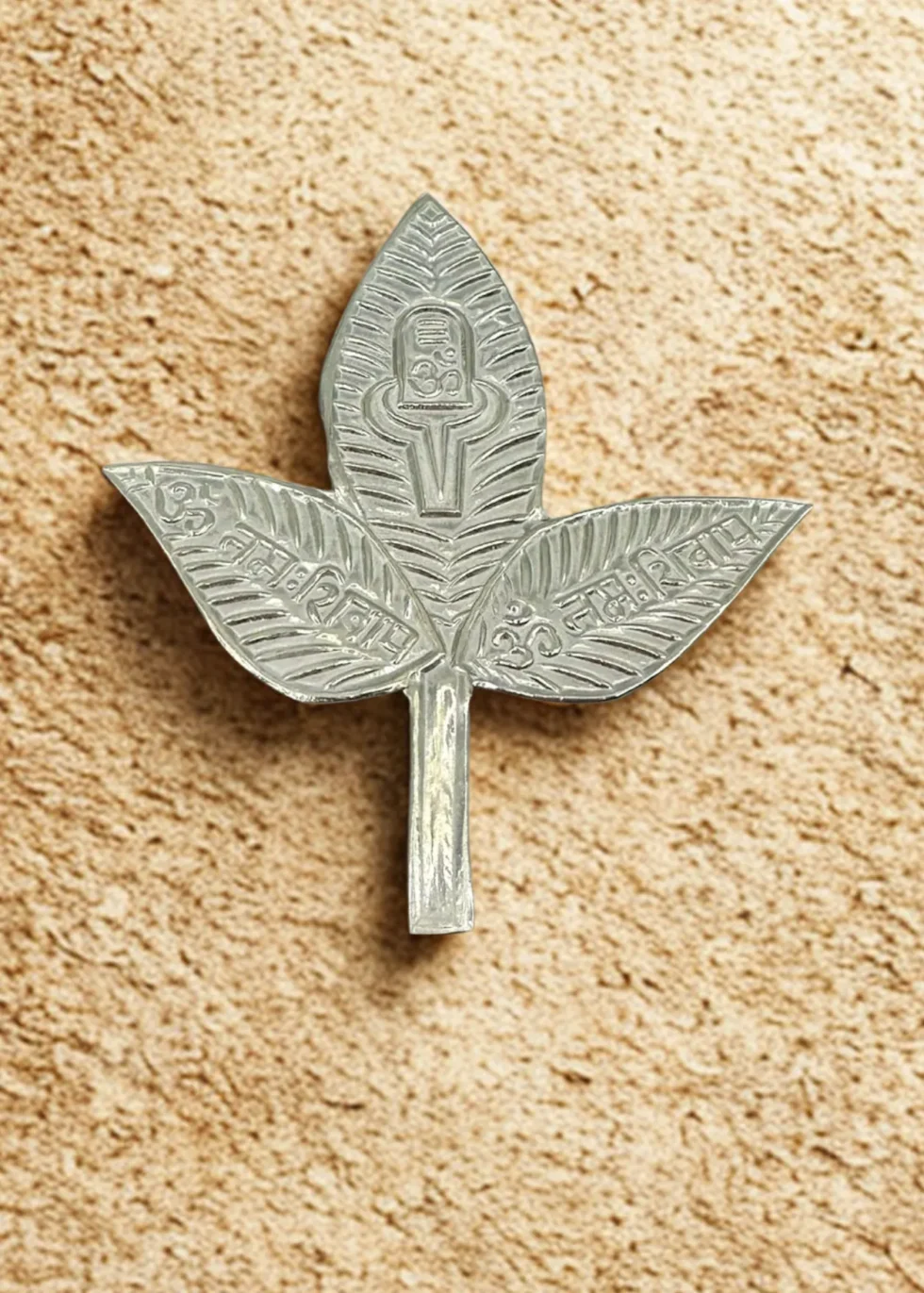 pure silver bilpatra leaf handcrafted design for shiv puja