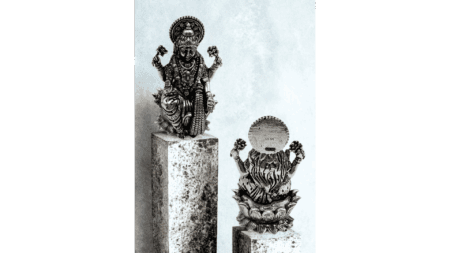 Silver Lakshmi and Ganesha idols for pooja | Devotional silver gifts USA – Vraj