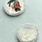 10g Radha Krishna silver coin with flute and peacock feather design