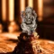 handcrafted pure silver ganesha idol with ornate base design