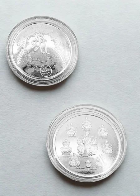 Ashta Lakshmi silver coin 10g 20g with Shree symbol design