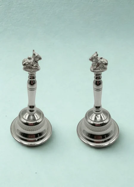 999 Silver Nandi Puja Bell – 61g Handcrafted Silver Bell USA