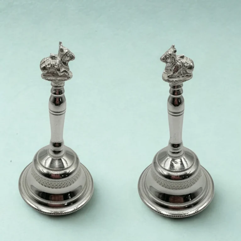 999 Silver Nandi Puja Bell – 61g Handcrafted Silver Bell USA