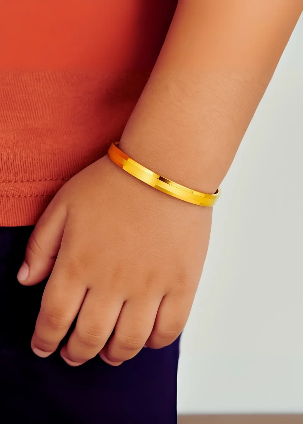 22k gold kids Punjabi kada sleek polished design