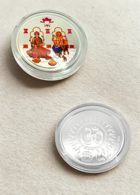 999 Silver Coin – 20g Lakshmi Ganesh with Om Design USA