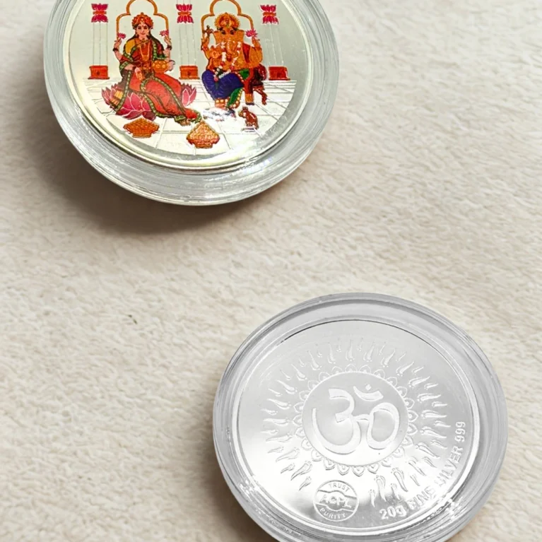 999 Silver Coin – 20g Lakshmi Ganesh with Om Design USA
