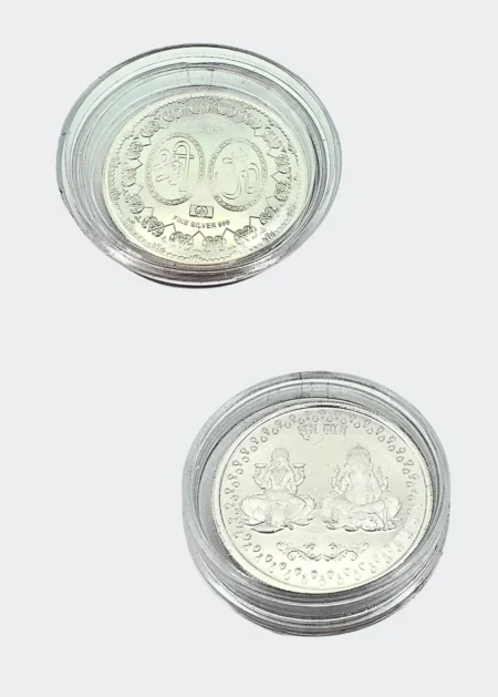 20g Laxmi Ganesh silver coin with Shree and Om symbols
