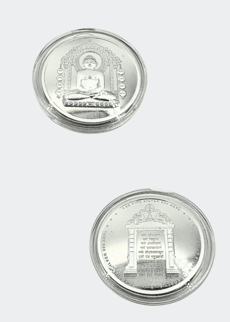 31.1g Lord Mahavir silver coin with Navkar Mantra design