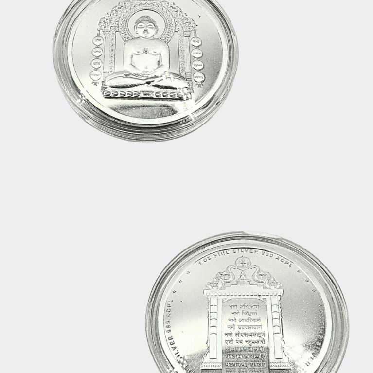 31.1g Lord Mahavir silver coin with Navkar Mantra design