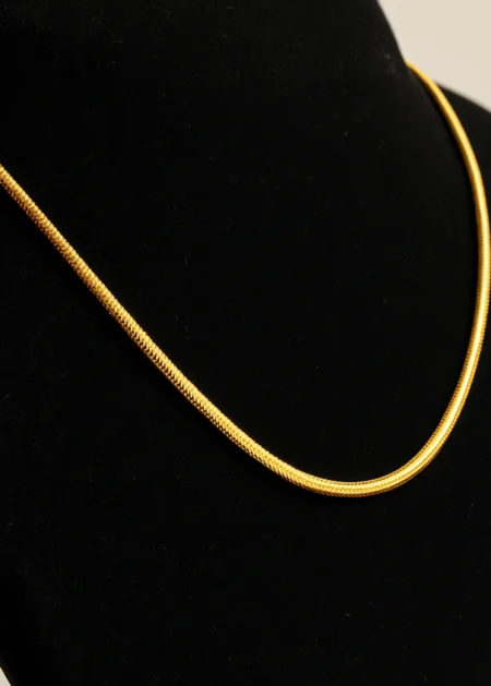 22k yellow gold chain sleek minimalist lightweight design