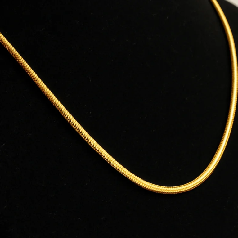22k yellow gold chain sleek minimalist lightweight design