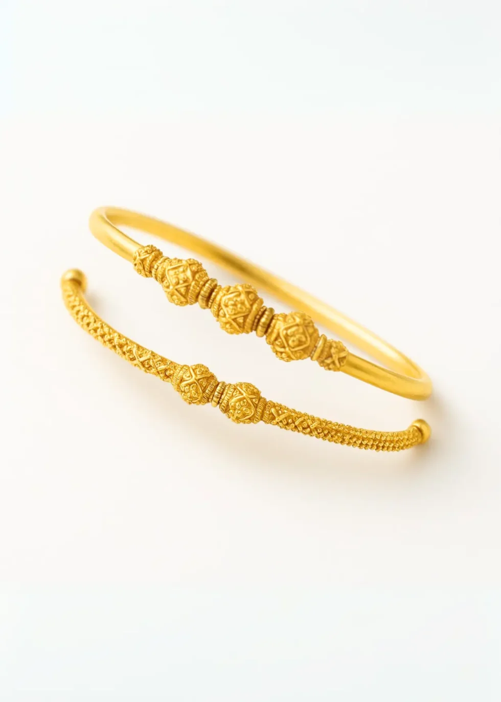 22K gold kids kada with bead detailing USA