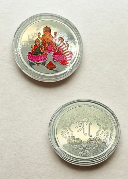 999 Silver Coin – 20g Laxmi Saraswati Ganesh with Shree Symbol USA