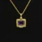 14KT Amethyst Gold Pendant with Diamonds