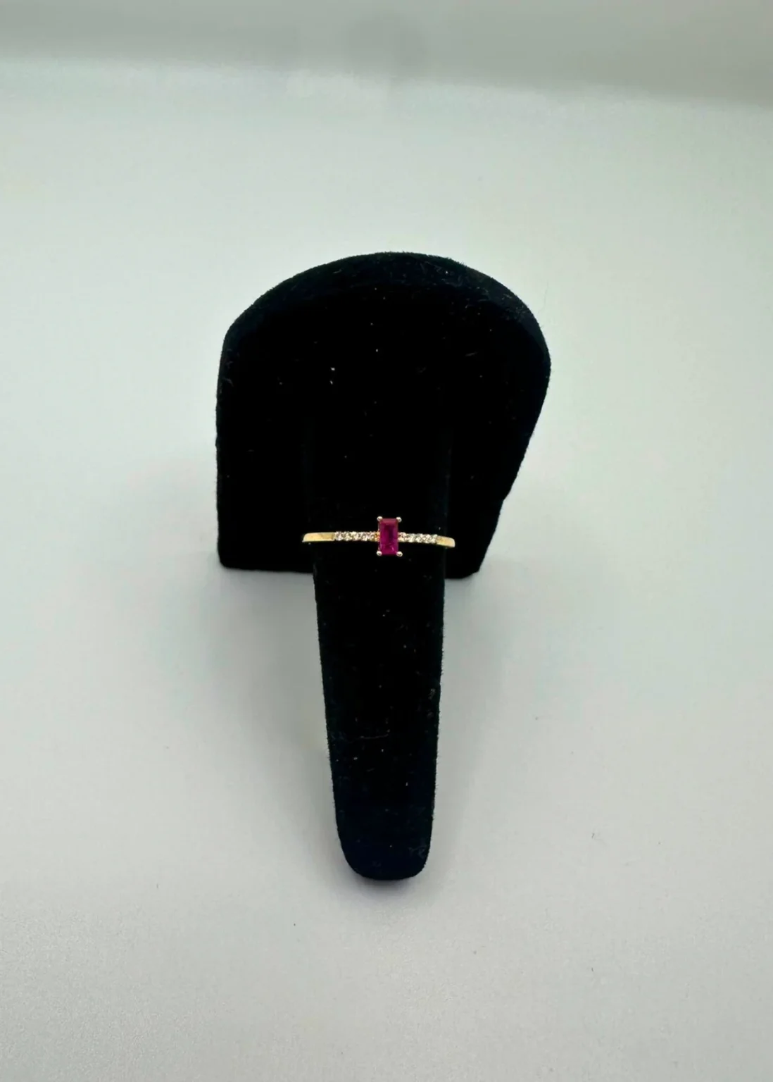 Ruby Gold Baguette Ring