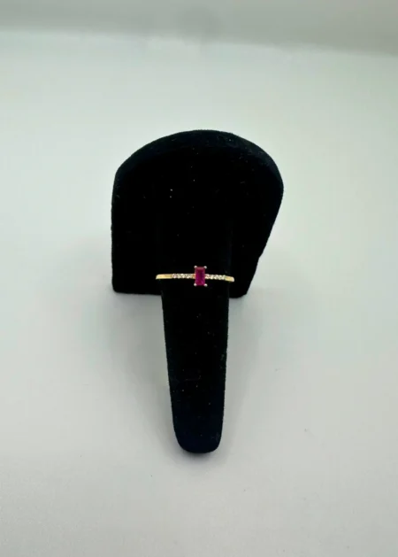 Ruby Gold Baguette Ring
