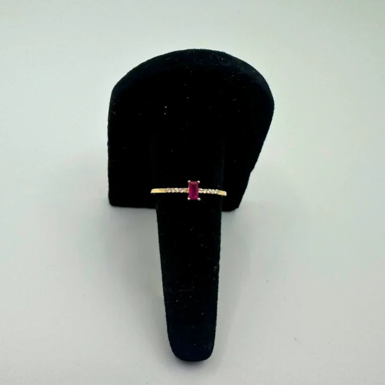 Ruby Gold Baguette Ring