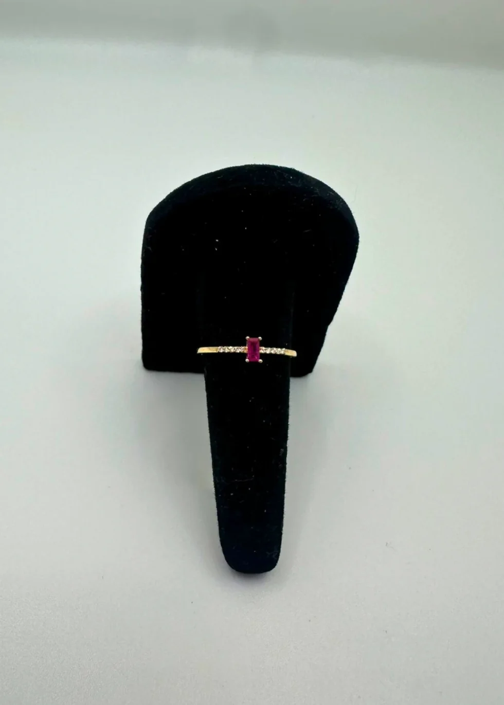 Ruby Gold Baguette Ring
