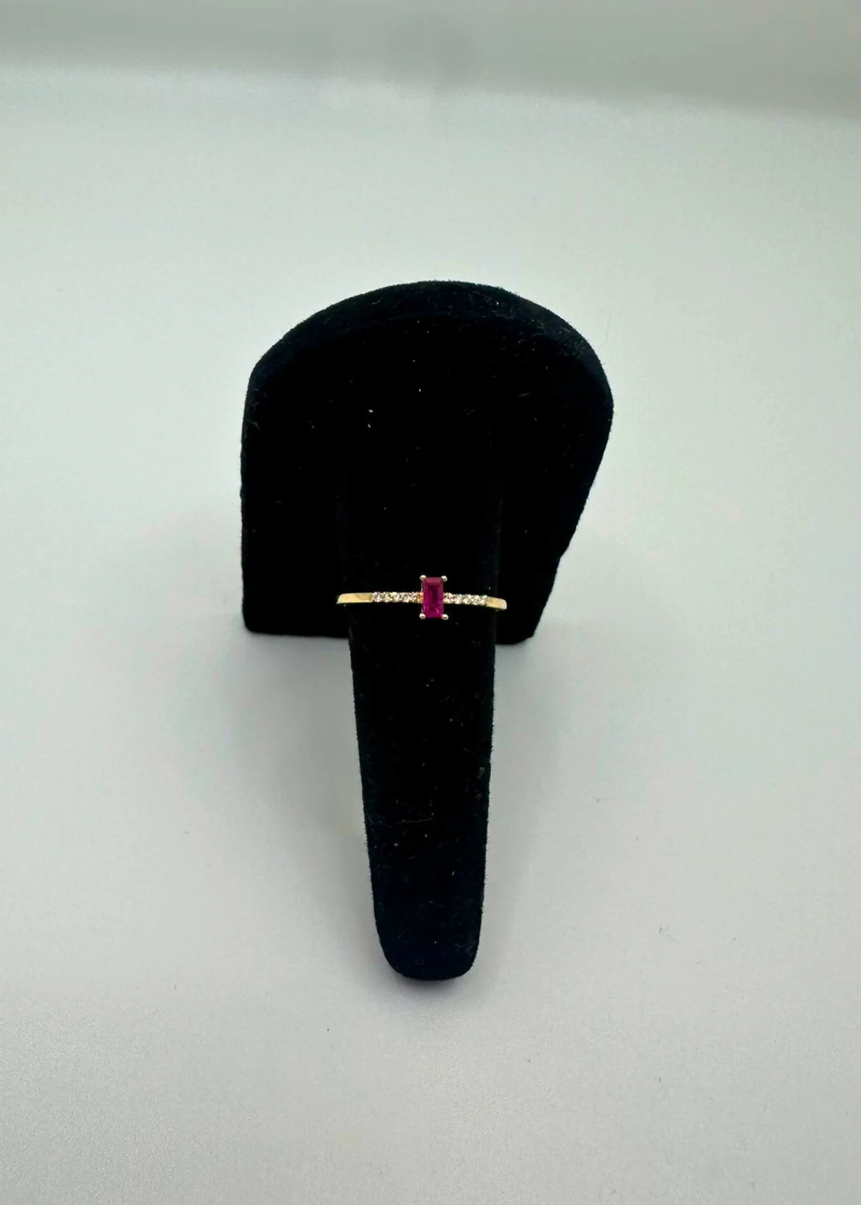 Ruby Gold Baguette Ring