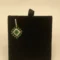 Teardrop 14K Emerald Gold Pendant with Diamonds