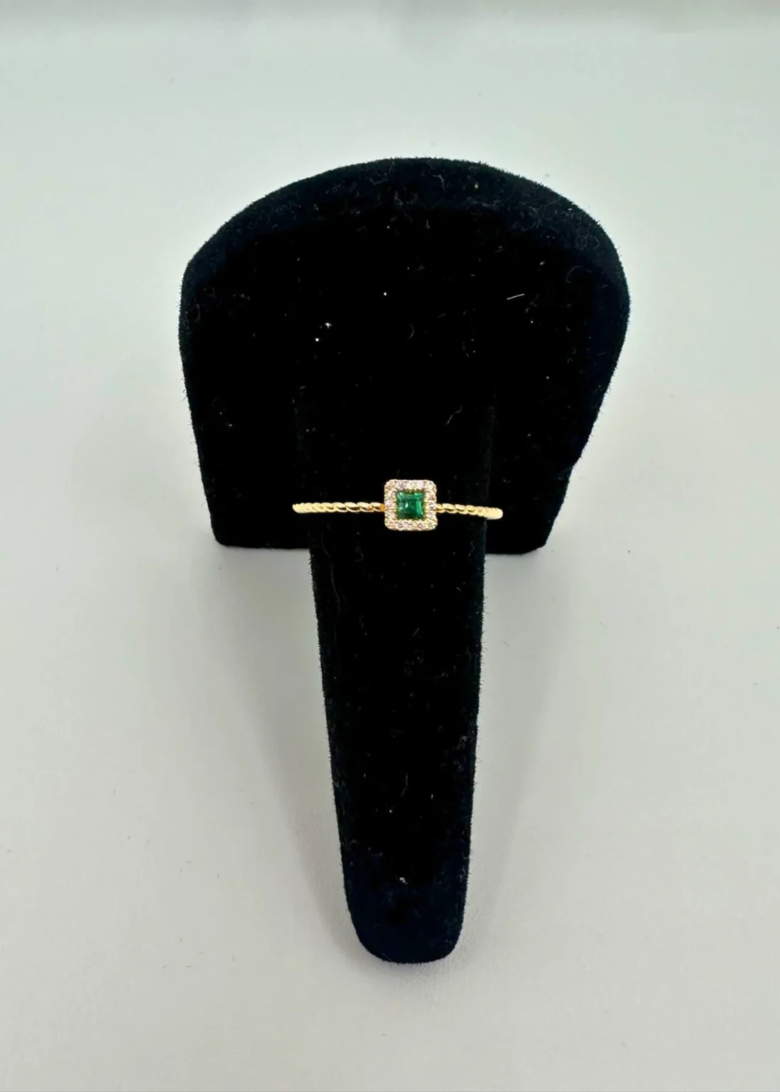 Emerald Square Gold Ring 18KT Yellow Gold
