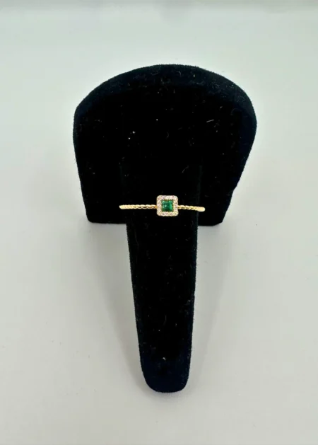 Emerald Square Gold Ring 18KT Yellow Gold