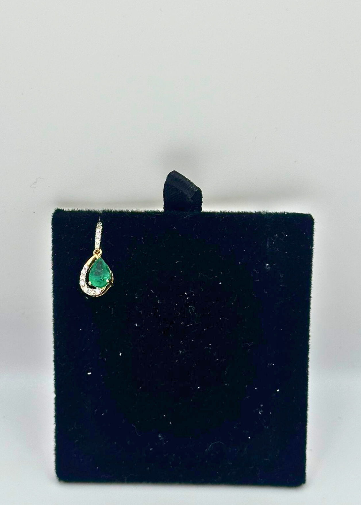Emerald Teardrop 14K Gold & Diamond Pendant