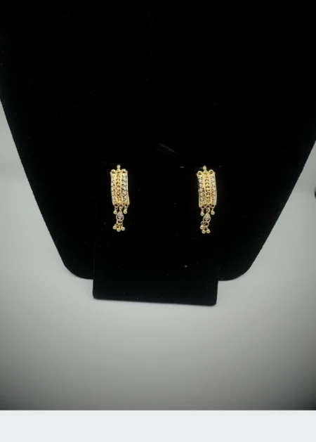 Radiant Rows 22KT Gold Drop Earrings