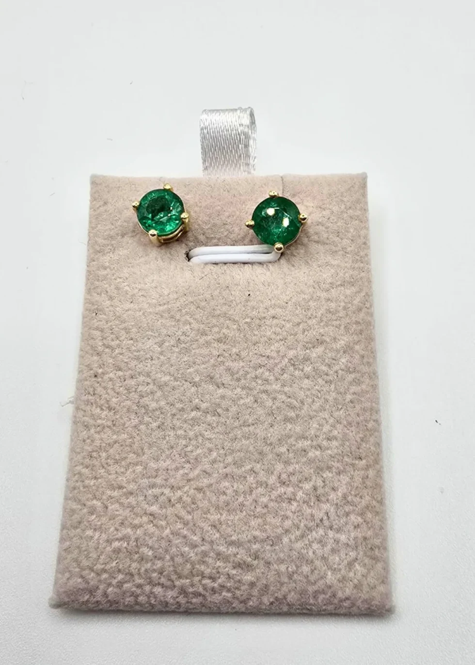 Emerald Gold Studs in 18KT Yellow Gold
